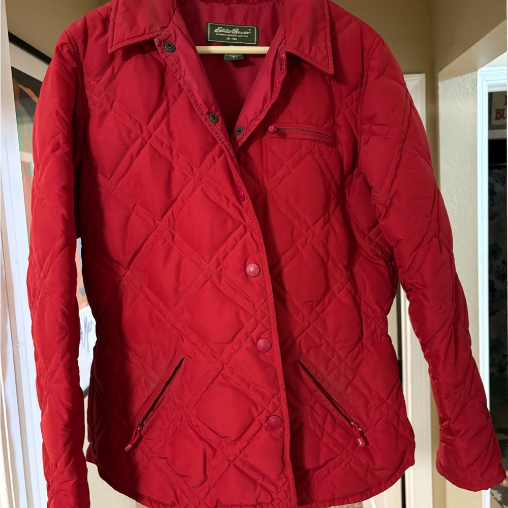 Eddie Bauer Women's Bold Red Quilted Puffer Coat
